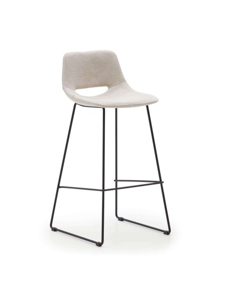 Taburete Zahara 76 cm beige/negro - Kave Home