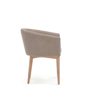 Silla Harlan chenilla marrón/patas fresno - Kave Home 2