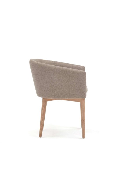 Silla Harlan chenilla marrón/patas fresno - Kave Home