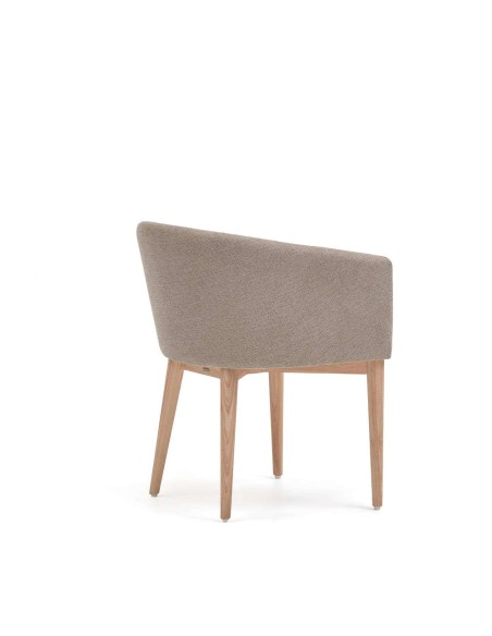 Silla Harlan chenilla marrón/patas fresno - Kave Home