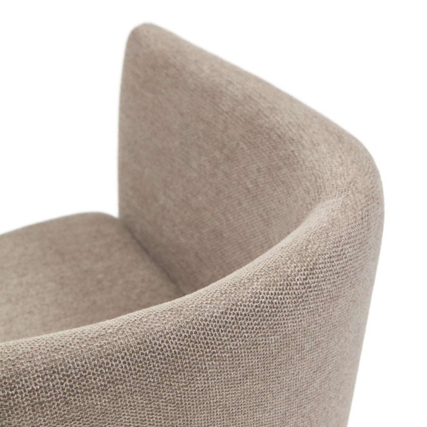 Silla Harlan chenilla marrón/patas fresno - Kave Home Silla Harlan chenilla marrón/patas fresno - Kave Home