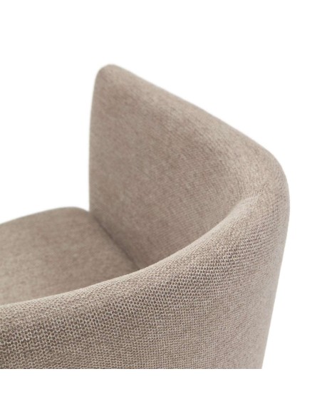 Silla Harlan chenilla marrón/patas fresno - Kave Home