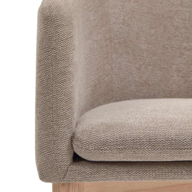 Silla Harlan chenilla marrón/patas fresno - Kave Home Silla Harlan chenilla marrón/patas fresno - Kave Home