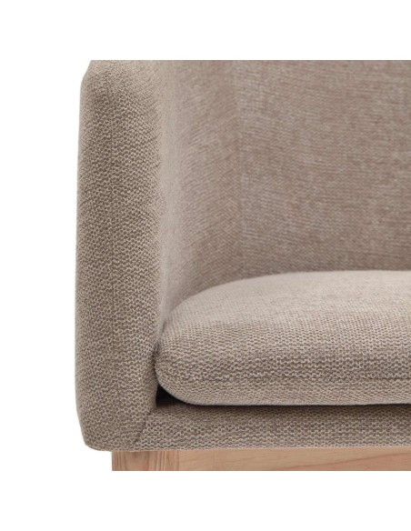 Silla Harlan chenilla marrón/patas fresno - Kave Home