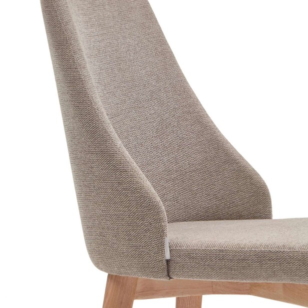 Silla Rosie chenilla marrón/patas fresno natural - Kave Home Silla Rosie chenilla marrón/patas fresno natural - Kave Home