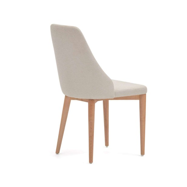 Silla Rosie chenilla beige/patas fresno natural - Kave Home