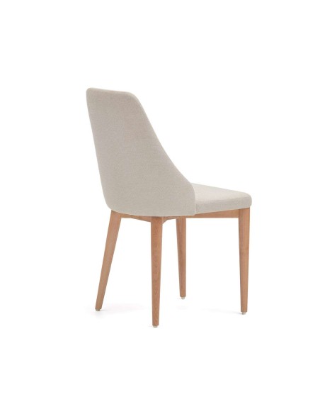 Silla Rosie chenilla beige/patas fresno natural - Kave Home