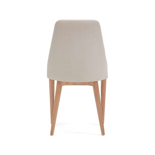 Silla Rosie chenilla beige/patas fresno natural - Kave Home