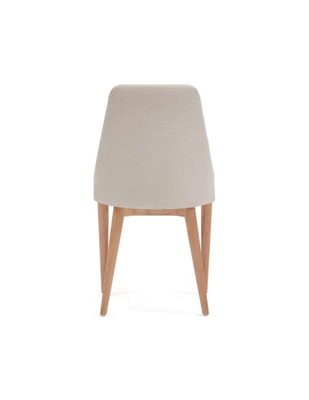 Silla Rosie chenilla beige/patas fresno natural - Kave Home
