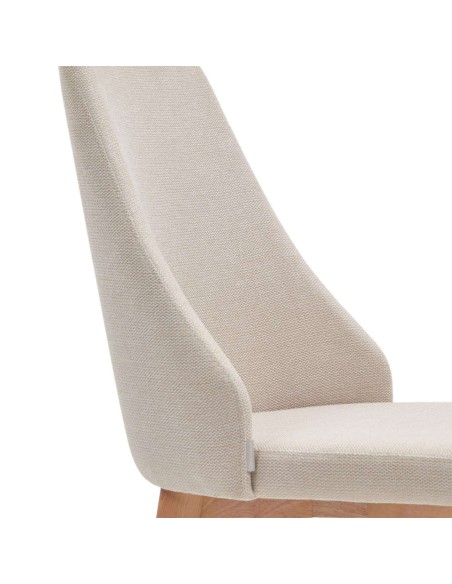 Silla Rosie chenilla beige/patas fresno natural - Kave Home
