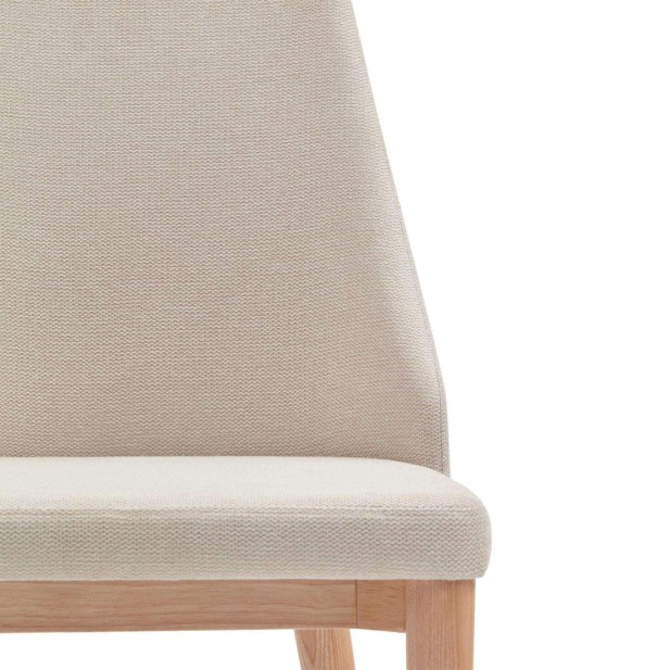 Silla Rosie chenilla beige/patas fresno natural - Kave Home