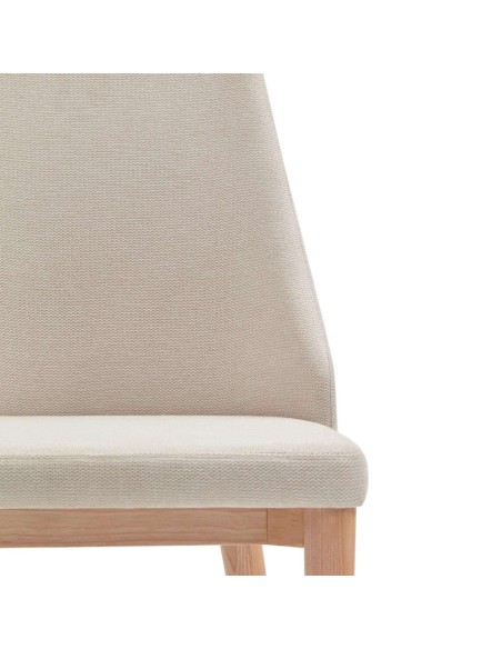Silla Rosie chenilla beige/patas fresno natural - Kave Home