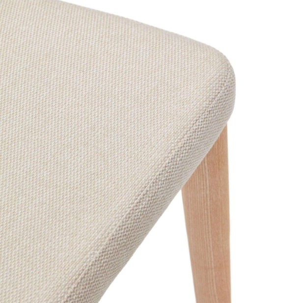 Silla Rosie chenilla beige/patas fresno natural - Kave Home