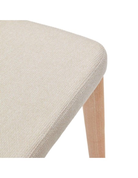Silla Rosie chenilla beige/patas fresno natural - Kave Home