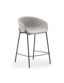 Taburete Yvette 74 cm gris claro/acero negro - Kave Home