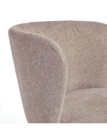 Silla Ciselia chenilla marrón claro/acero negro - Kave Home