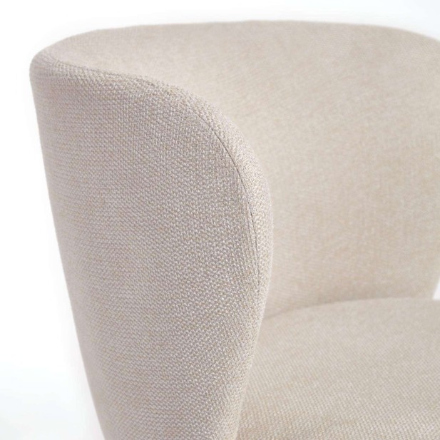 Silla Ciselia chenilla beige/acero negro - Kave Home