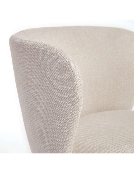 Silla Ciselia chenilla beige/acero negro - Kave Home