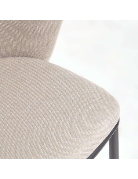 Silla Ciselia chenilla beige/acero negro - Kave Home