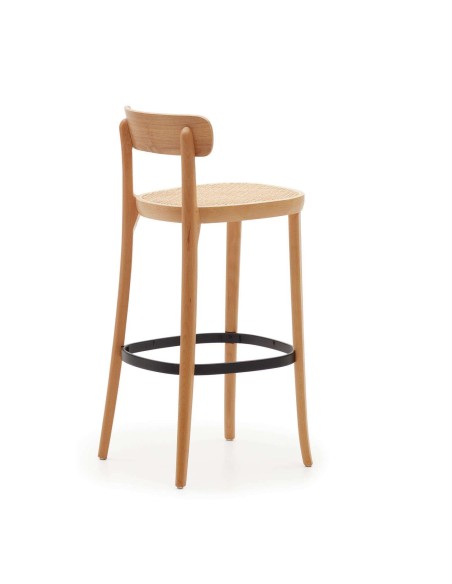 Taburete Romane 75 cm haya natural/fresno/ratán - Kave Home