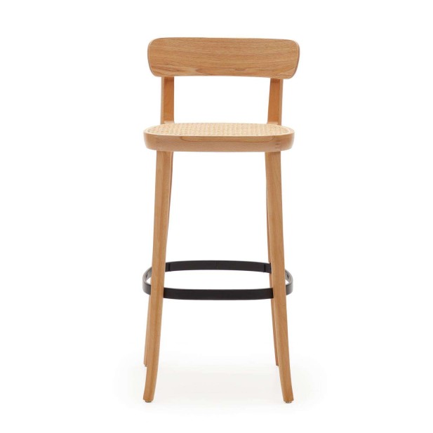 Taburete Romane 75 cm haya natural/fresno/ratán - Kave Home