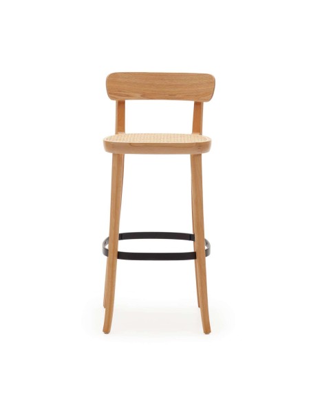 Taburete Romane 75 cm haya natural/fresno/ratán - Kave Home
