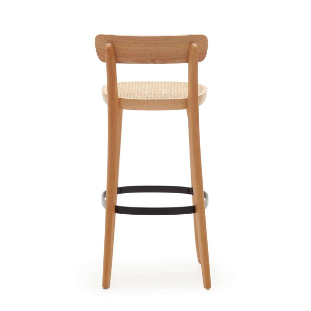 Taburete Romane 75 cm haya natural/fresno/ratán - Kave Home