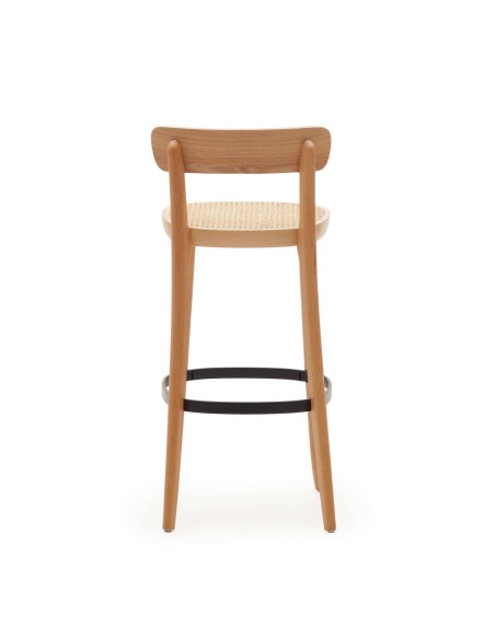 Taburete Romane 75 cm haya natural/fresno/ratán - Kave Home