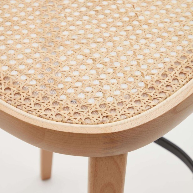 Taburete Romane 75 cm haya natural/fresno/ratán - Kave Home