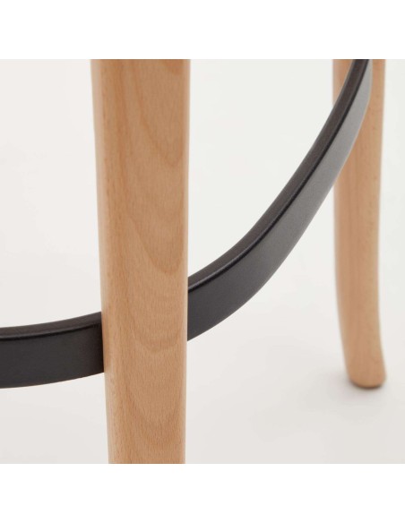 Taburete Romane 75 cm haya natural/fresno/ratán - Kave Home