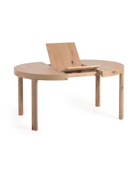 Mesa extensible redonda COLLEEN Ø120(170) x 120 cm chapa roble - Kave Home
