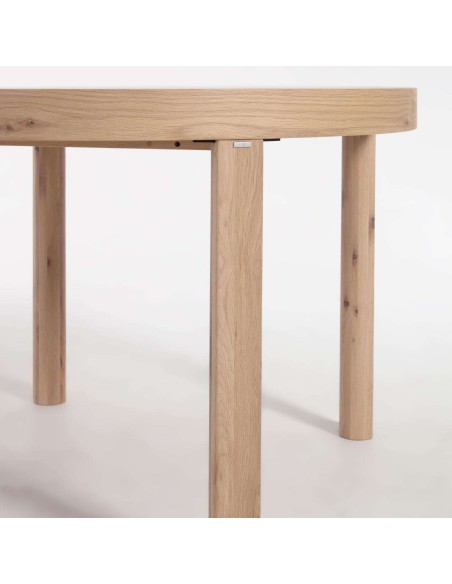 Mesa extensible redonda COLLEEN Ø120(170) x 120 cm chapa roble - Kave Home