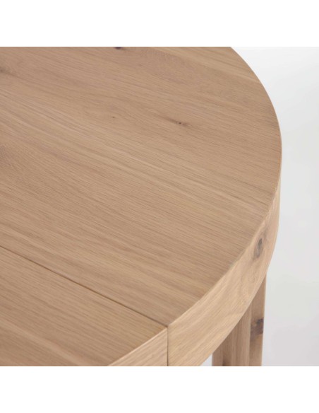 Mesa extensible redonda COLLEEN Ø120(170) x 120 cm chapa roble - Kave Home