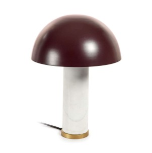 Lámpara de mesa Zorione de mármol blanco y metal acabado pintado marrón - Kave Home. YG0957R09. Vackart, tu tienda de diseño