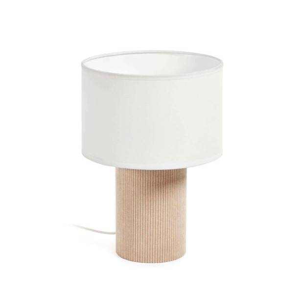 Lámpara de mesa Bianella de pana beige - Kave Home