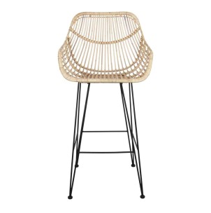 Taburete Alto ALVINIA MAXI 75 cm, Metal / Ratán Natural. Vackart 2