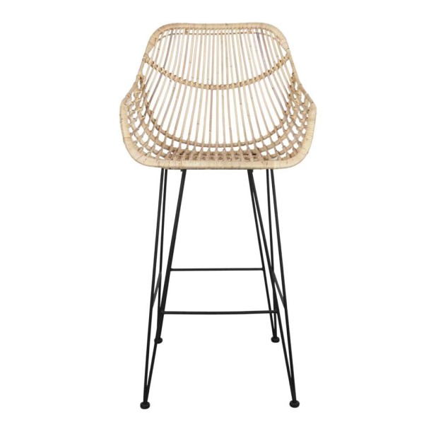 Taburete Alto ALVINIA MAXI 75 cm, Metal / Ratán Natural. Vackart Taburete Alto ALVINIA MAXI 75 cm, Metal / Ratán Natural. Vackart