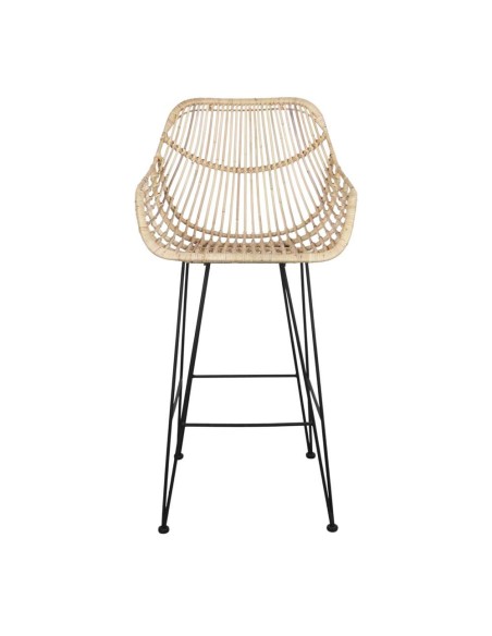Taburete Alto ALVINIA MAXI 75 cm, Metal / Ratán Natural. Vackart