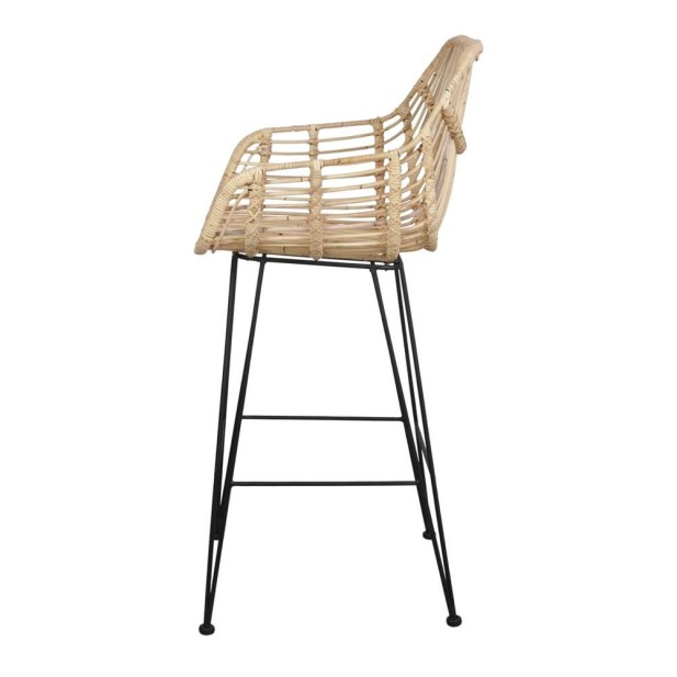 Taburete Alto ALVINIA MAXI 75 cm, Metal / Ratán Natural. Vackart Taburete Alto ALVINIA MAXI 75 cm, Metal / Ratán Natural. Vackart