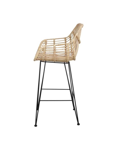 Taburete Alto ALVINIA MAXI 75 cm, Metal / Ratán Natural. Vackart