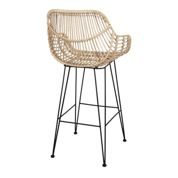 Taburete Alto ALVINIA MAXI 75 cm, Metal / Ratán Natural. Vackart Taburete Alto ALVINIA MAXI 75 cm, Metal / Ratán Natural. Vackart