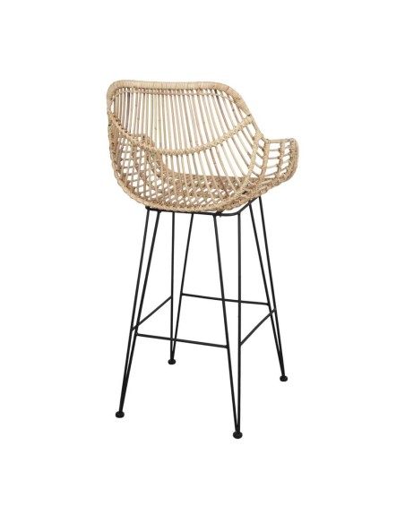Taburete Alto ALVINIA MAXI 75 cm, Metal / Ratán Natural. Vackart