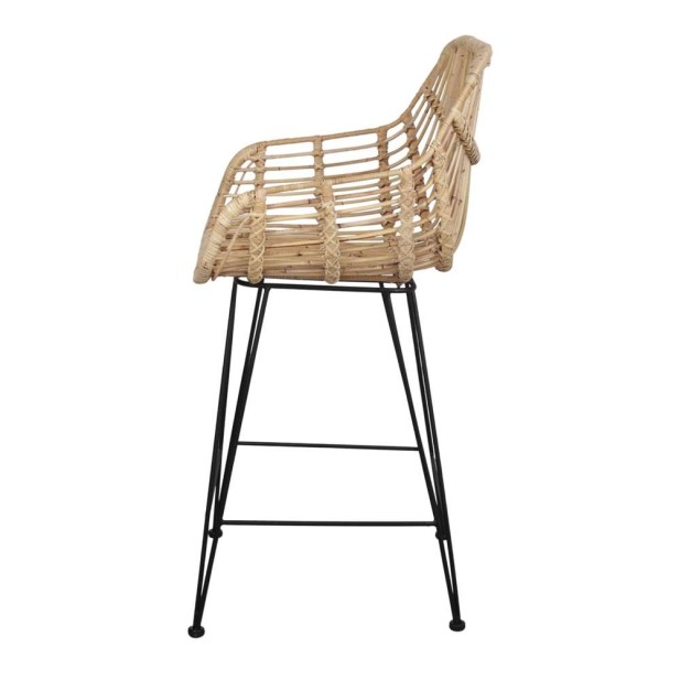Taburete ALVINIA MINI 66 cm, Metal / Ratán Natural. Vackart Taburete ALVINIA MINI 66 cm, Metal / Ratán Natural. Vackart