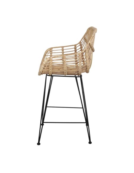 Taburete ALVINIA MINI 66 cm, Metal / Ratán Natural. Vackart