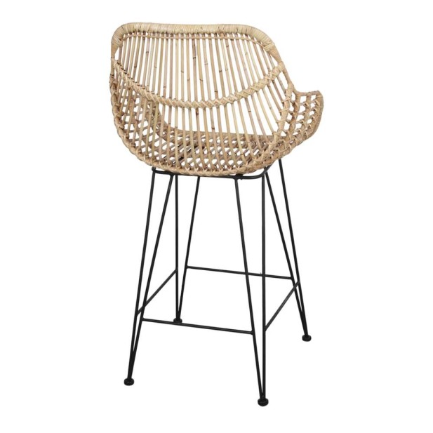 Taburete ALVINIA MINI 66 cm, Metal / Ratán Natural. Vackart Taburete ALVINIA MINI 66 cm, Metal / Ratán Natural. Vackart