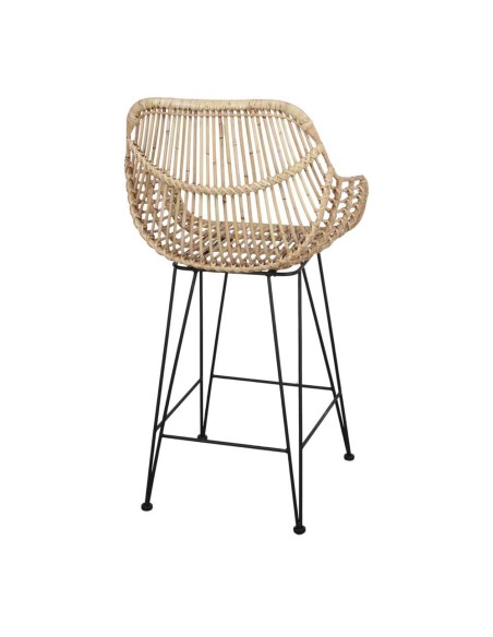 Taburete ALVINIA MINI 66 cm, Metal / Ratán Natural. Vackart