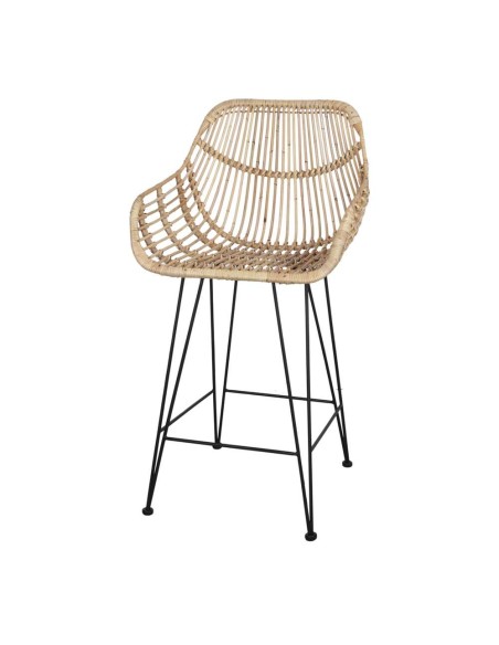 Taburete ALVINIA MINI 66 cm, Metal / Ratán Natural. Vackart