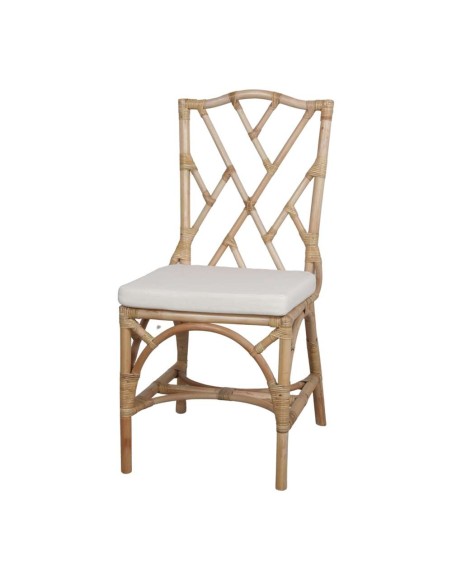 Silla CHIPPENDALE, Ratán Natural / Textil. Vackart