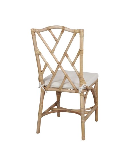 Silla CHIPPENDALE, Ratán Natural / Textil. Vackart