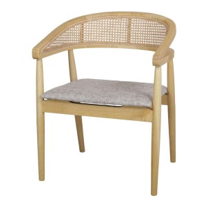 Silla con Brazos TIANA, Madera / Fibra Natural / Textil - Vackart. Las más exclusivas y modernas sillas de diseño nórdico, solo en Vackart, tu tienda diseño.